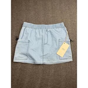 Thrill Light Blue Mini Skirt with Pockets Size Medium
